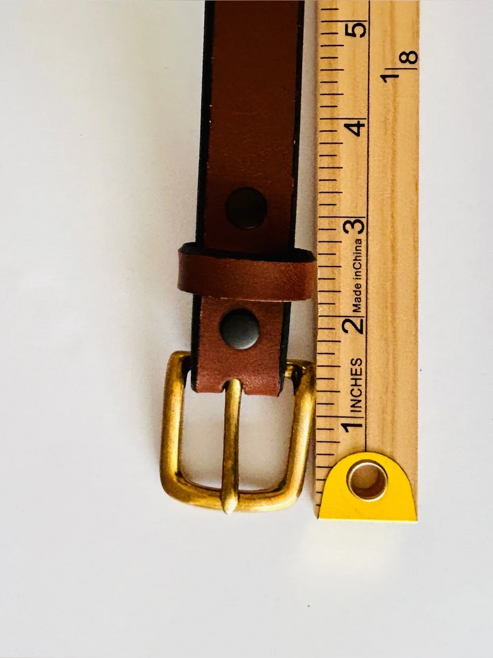 Sid Mashburn Brown Leather Belt with Gold Buckle